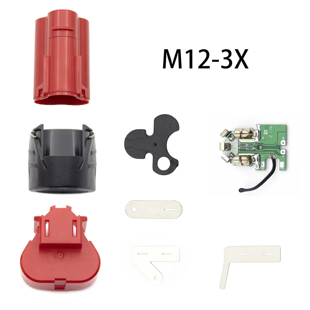 

Пластиковый корпус аккумулятора M12, 1 комплект, трехэлементная печатная плата, детали аккумулятора для ремонта и сборки аккумулятора
