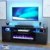 Electric Fireplace TV Stand-Led Entertainment Center-70 inch Stand with 36" Electric Fireplace-Living Room Cabinet with Storage 1