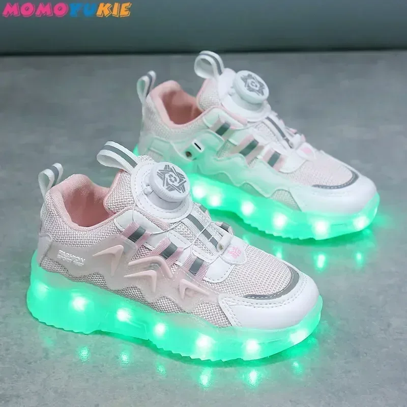 어린이용 LED 신발, USB 충전 스니커즈, 야외 스포츠 신발, 남아용 야광 신발, 2023 빛나는 스니커즈, 어린이 패션