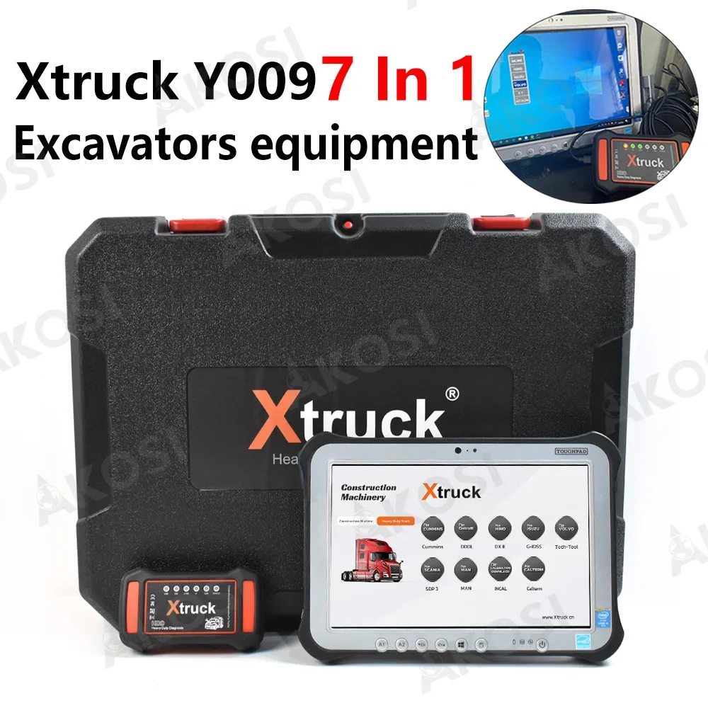 

Xtruck Y009 с FZ G1 планшетный Экскаватор строительная техника диагностические инструменты многофункциональный OBD2 сканер для тяжелых грузовиков