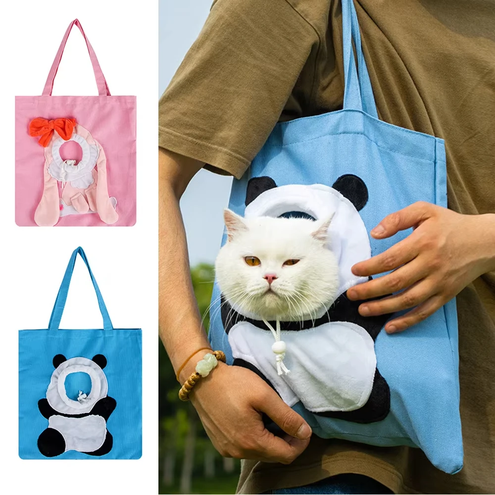 Pet Carrying Bag for Going Out, Which Can Be Carried Crossbody or By Hand, and Allows The Pet To Stick Its Head Out.