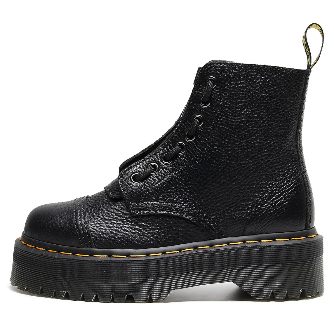 Large Size 35 45 Genuine Leather Platform Ankle Boots Women Black Leather Motorcycle Punk Shoes Thick Bottom ankle boots