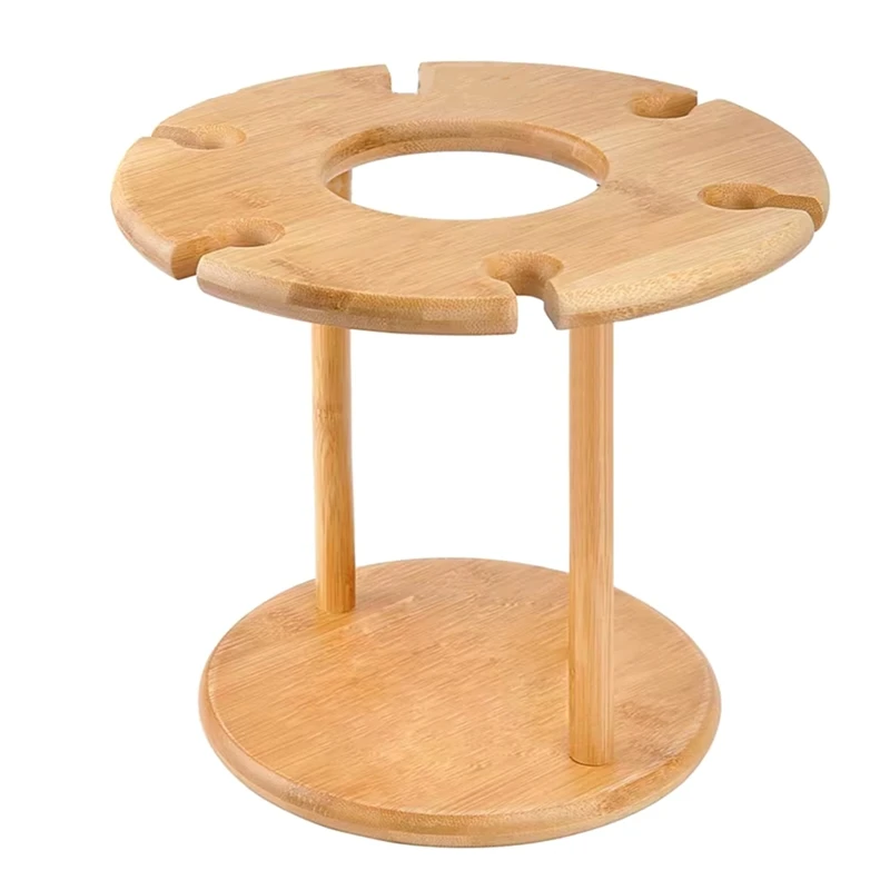 ABKY-Wine Glass Rack Freestanding Stemware Storage Rack Natural Bamboo Wooden Wine Storage Glasses Tabletop Wine Glass Holder