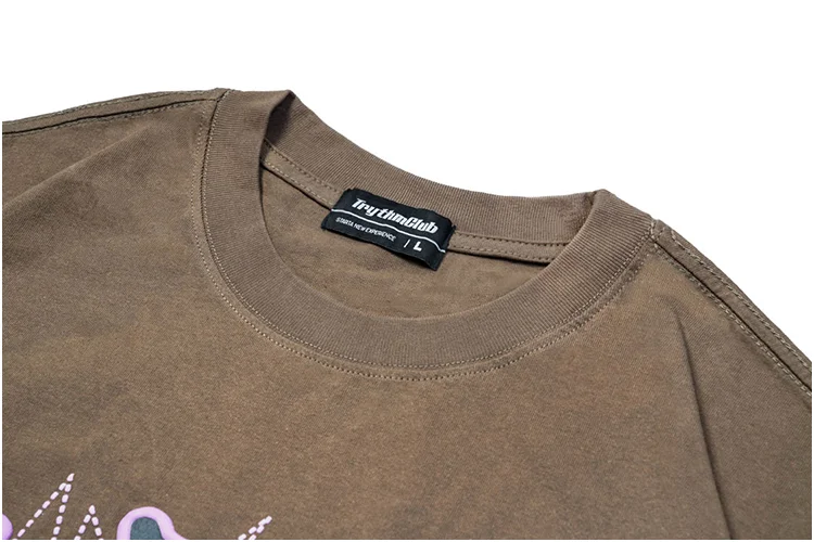 Baumwoll Amerikanesch trendy Mark Retro Design gedréckt Grafik Moud Y2K personaliséiert Männer locker Kuerzärm T-Shirt Top_voghion.com