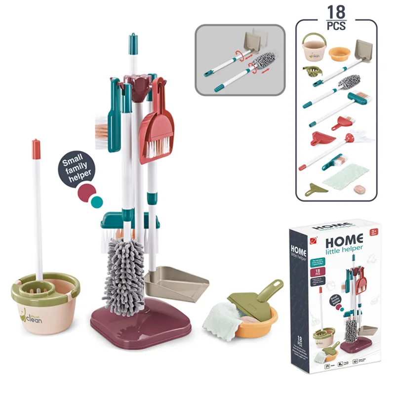 Children's Cleaning Toys Set Children's Educational Simulation Play Cleaning Housekeeping toys Broom Mop Dustpan Brushes 2