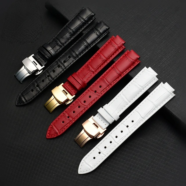 Genuine Leather Watch Strap for LV Watch Raised Mouth for Louis