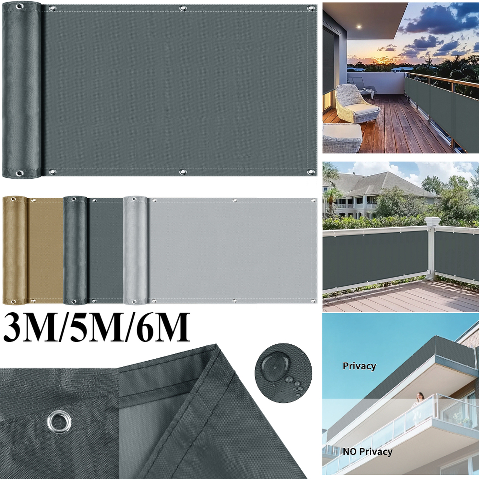 Balcony Privacy Screen Waterproof Patio Fence Cover Garden Sunshade Sail Shelter UV Protection Outdoor Deck Porch Cover Cloth