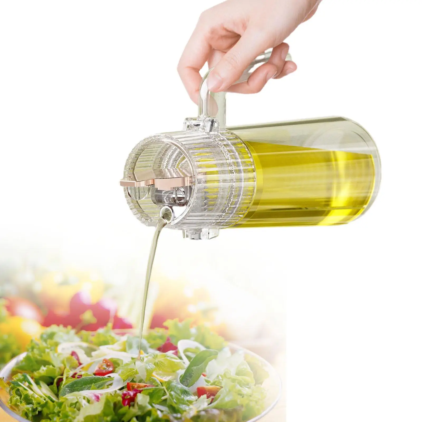 Glass Oil Bottle with Handle Easily Clean Elegant Appearance Oil Container Pourer for Soy Sauce Blend Oil Olive Vinegar