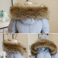 Winter Faux Fur Collar Gradient Color Thicken Warmer Fur Collar Shawl For Women Men Parkas Down Coat Jackets Hood Fur Warm Scarf 1
