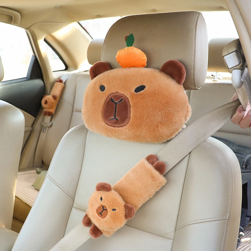 Car Headrest Neck Pillow Capybara Plush for Car car headrest pillow