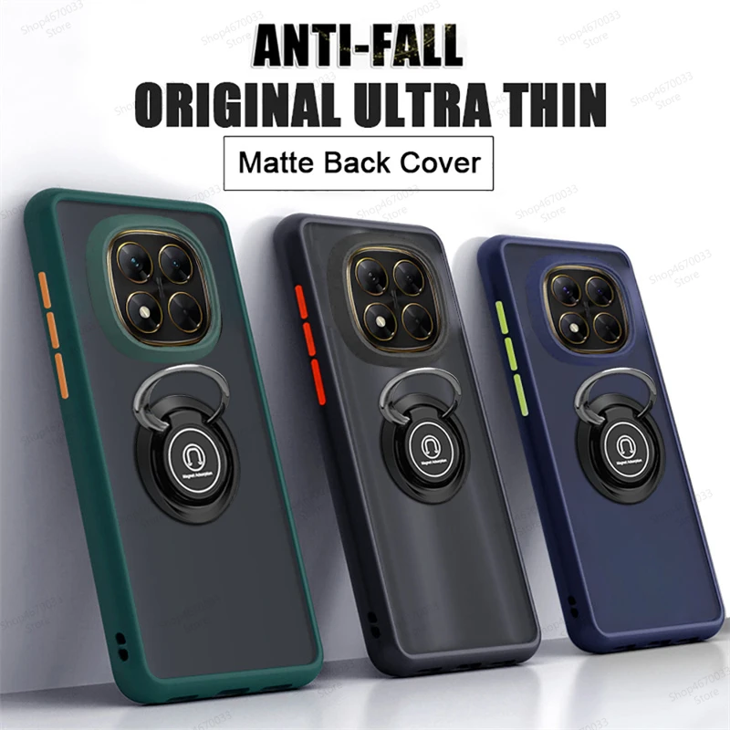 Magnetic Ring Holder Matte Armor Phone Case