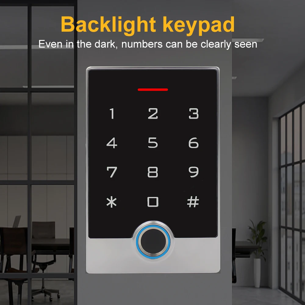 Access Control Keypad Fingerprint Access Control Keypad Fingerprint Door Opener WiFi Tuya App Door Access Control System NFC IC RFID Card Reader Metal Case Fingerprint Access Control Keypad Wifi Remote Unlock