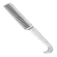Aluminum Alloy Horse Comb Mane Tail Pulling Comb Metal Horse Grooming Comb Tool Horse Riding Equipment 6.5IN / 3.9IN 2