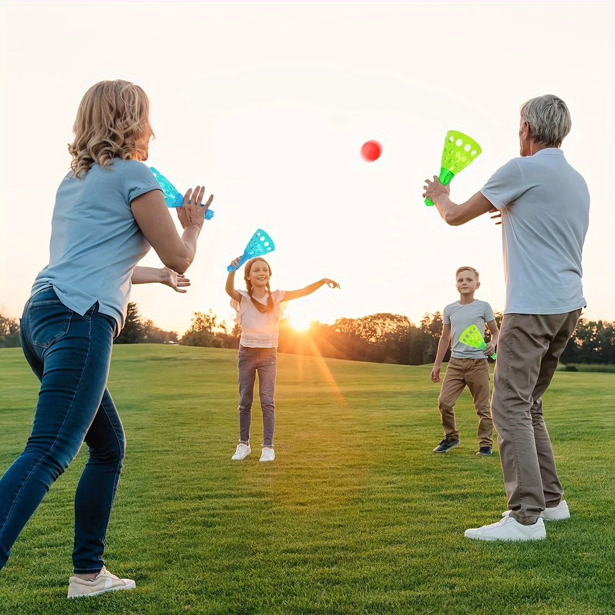 Shooting and Catching Parent-child Interactive Ball Toy 2 Person Shooting and Catching Ball with 2 Capture Launchers and 2 Balls