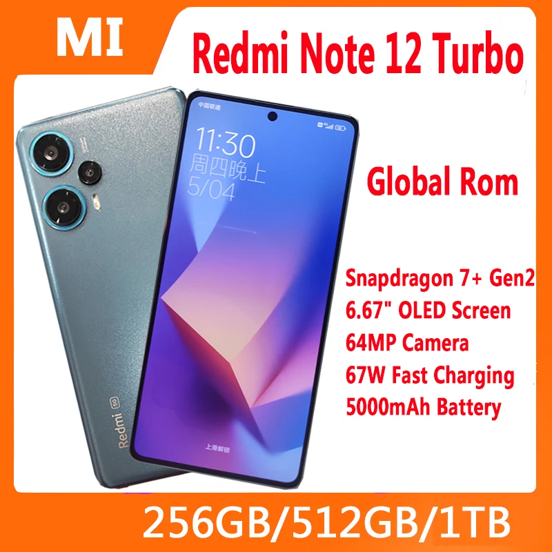 Xiaomi Smartphone Redmi Note 12 Turbo 5G, Rom Global, pantalla OLED de ...