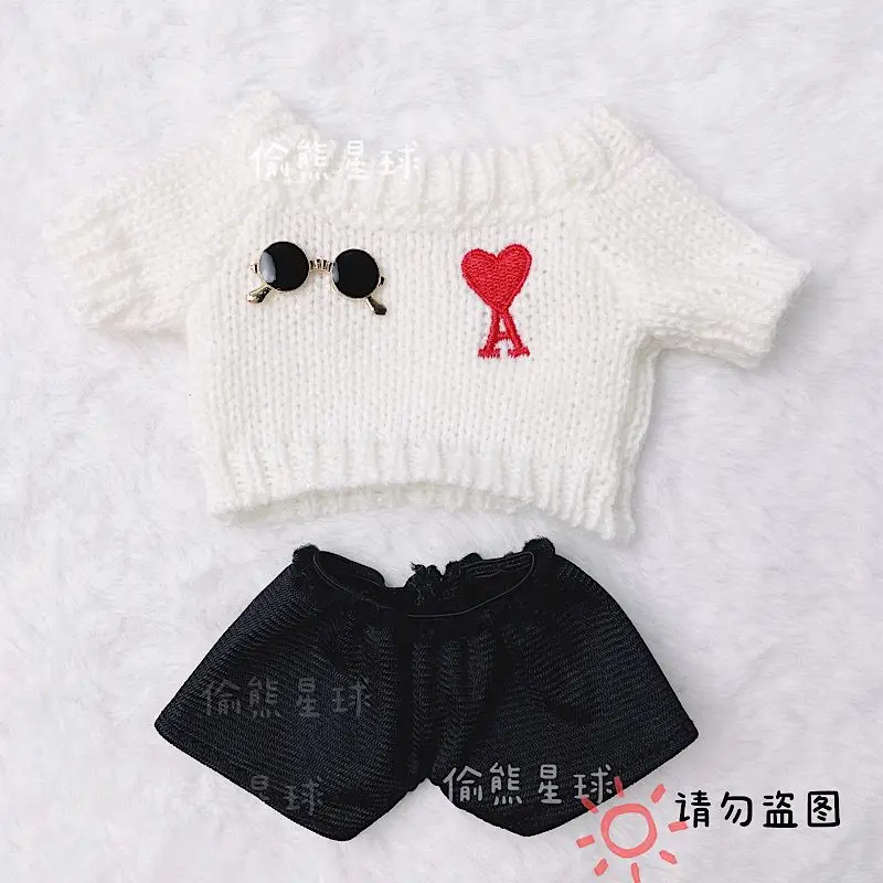 15cm baby clothes cotton doll 20cm doll clothes pants set white sweater 2