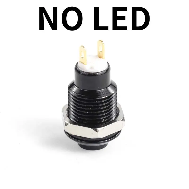 1NO High head Waterproof Metal Push Button Switch LED Light Self-locking/reset 3/6/12/24/220V 8/10/12/16mm Oxidized black image 9