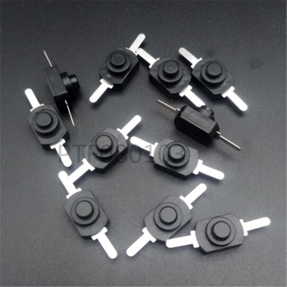 50PCS 12*8MM DC 30V 1A Black On Off Mini Push Button Switch for Electric Torch 1208YD