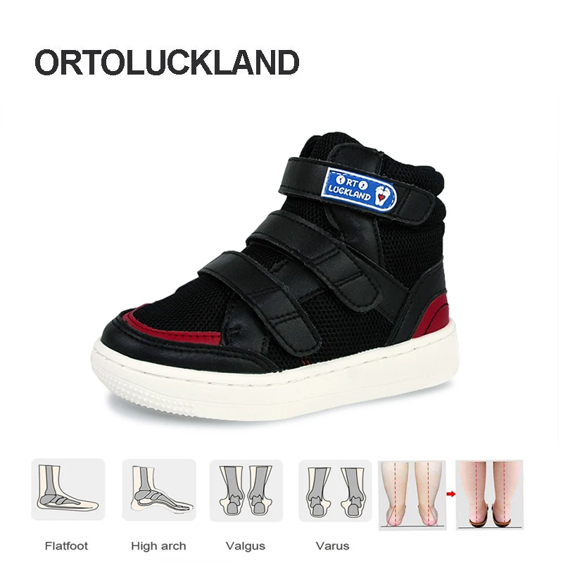 아동용 정형외과 스포츠 신발, 소년 스니커즈,  소녀, 봄, 블랙 화이트, 학교 캐주얼 앵클 부츠, 사이즈 38