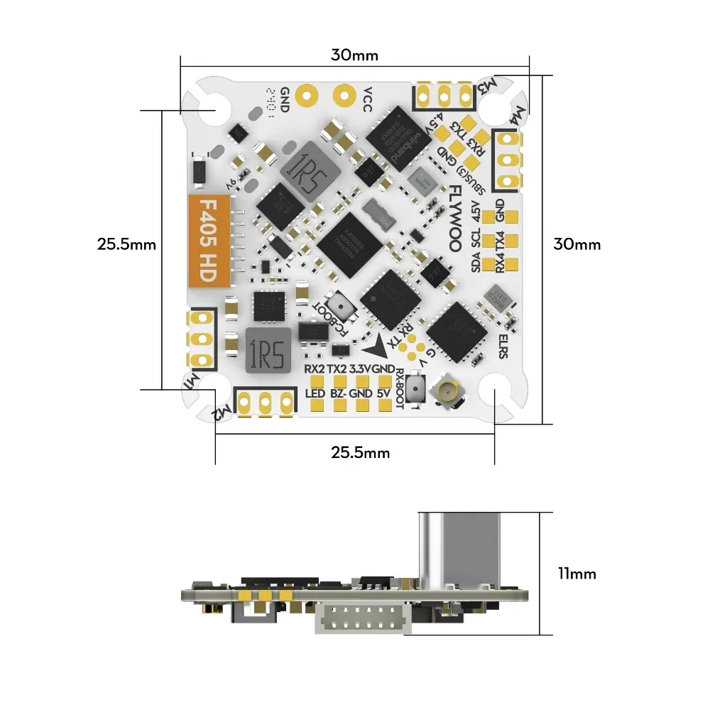 FLYWOO GOKU F405 HD V2 AIO – Carte de vol ELRS 2.4G pour micro drone HD 1-2S
