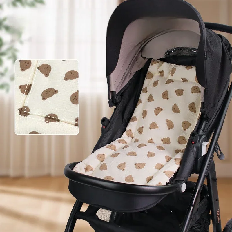 Baby Stroller Pad Thickened Bean Velvet Seat Cotton Pad Double-sided Cradle Pad Children's Stroller Accessories Seat Cushion