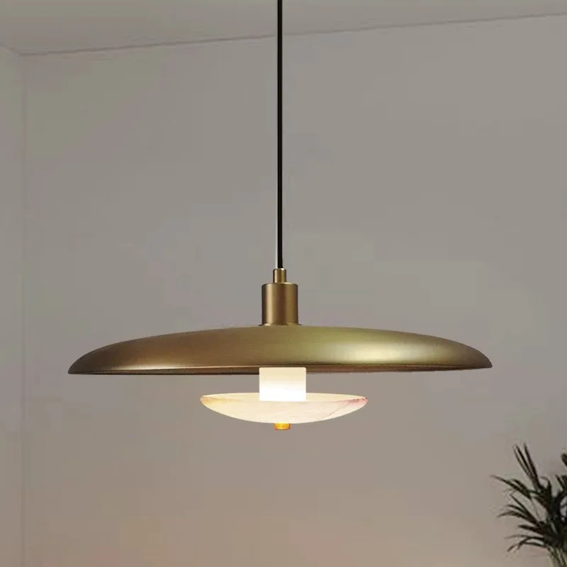 Nordic restaurant solid wood pendant lights Japanese dining room table walnut luxury villa bar teahouse marble pendant lamp