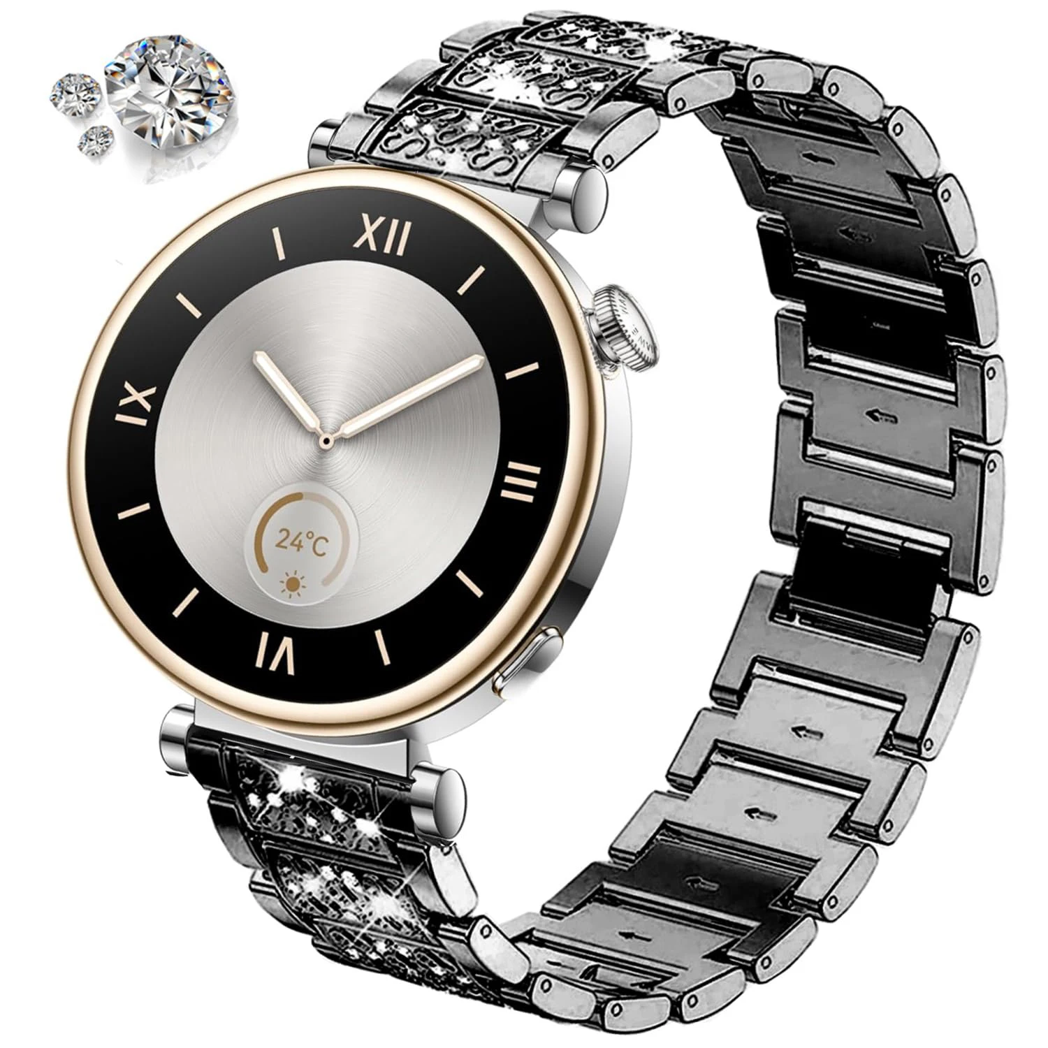 Elegant Diamond Bracelet - Women's Luxury Metal Strap