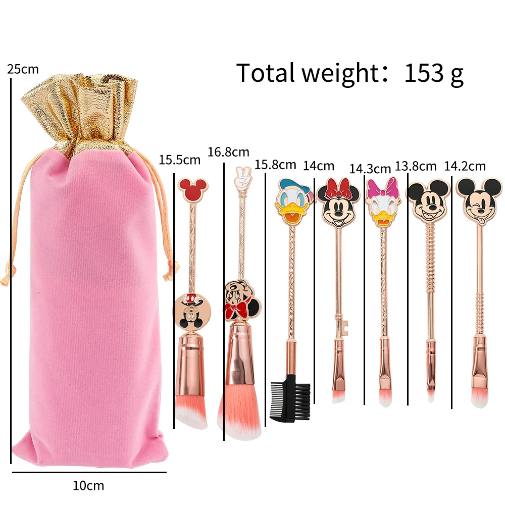 Disney-Pinceau de maquillage pour cosplay, brosse cosmétique de beauté,  tureMouse, Minnie, Stitch, ourson, Donald Duck, ensemble de 5 pièces