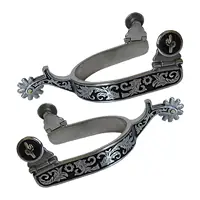 2x Horse Spurs Anti Rust Western Style Spur for Competition Equipments Brown 1