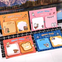 1Pcs Kawaii Cartoon Animal Sticky Notes Sticker 60Sheets Cute Rabbit Bear Capybara Astronaut Memo Pad School Office Stationery 2
