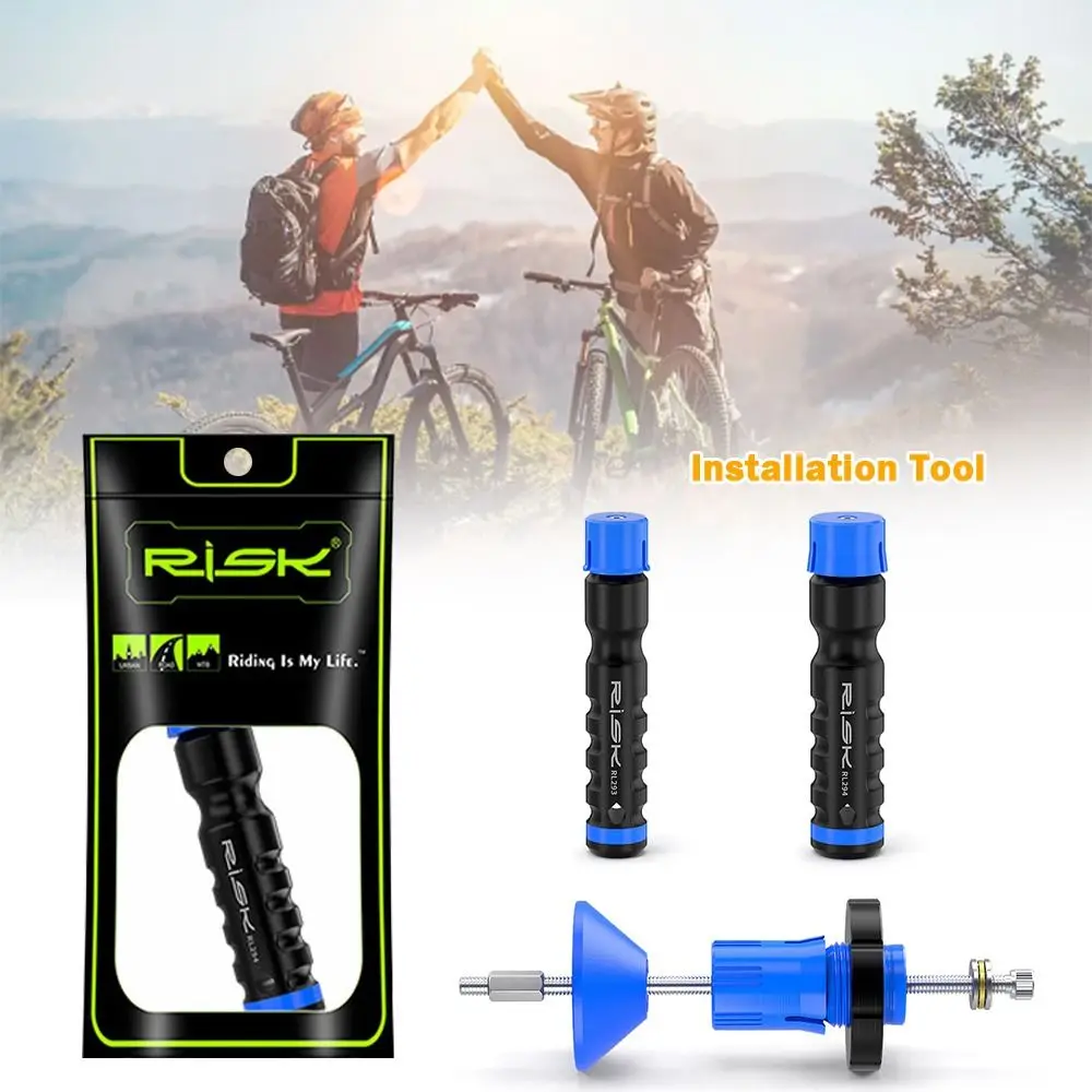 블루&블랙 자전거 중앙축 측면 커버 도구 통합형 중공 24/29mm 방진 커버 플라스틱 설치 도구 자전거 수리 도구
