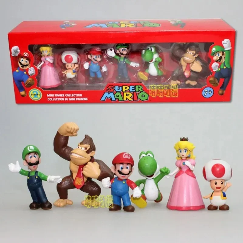 thumbnail image 5 of NUEVA figura de acción de Super Mario Bros en PVC, modelo de juguete, juego de anime, Luigi, Yoshi, Donkey Kong, hongo, para niños, regalos de cumpleaños, 5 of 5