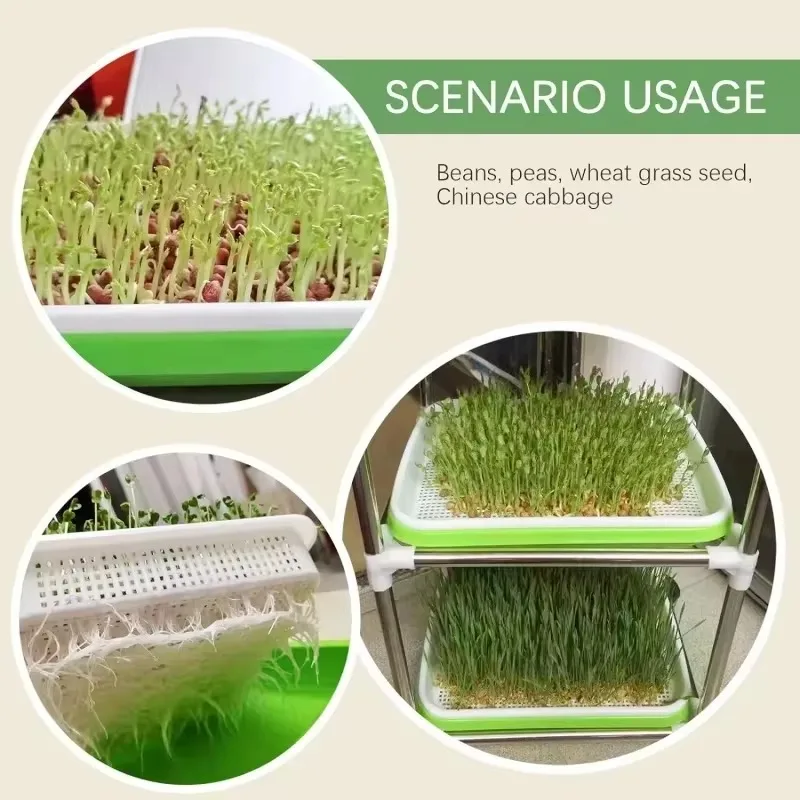 1set prout Sprout Pot Sprout Vegetable Seedling Tray Soilless Cultivation Hydroponic Equipment Pea Planting Bean Seedling