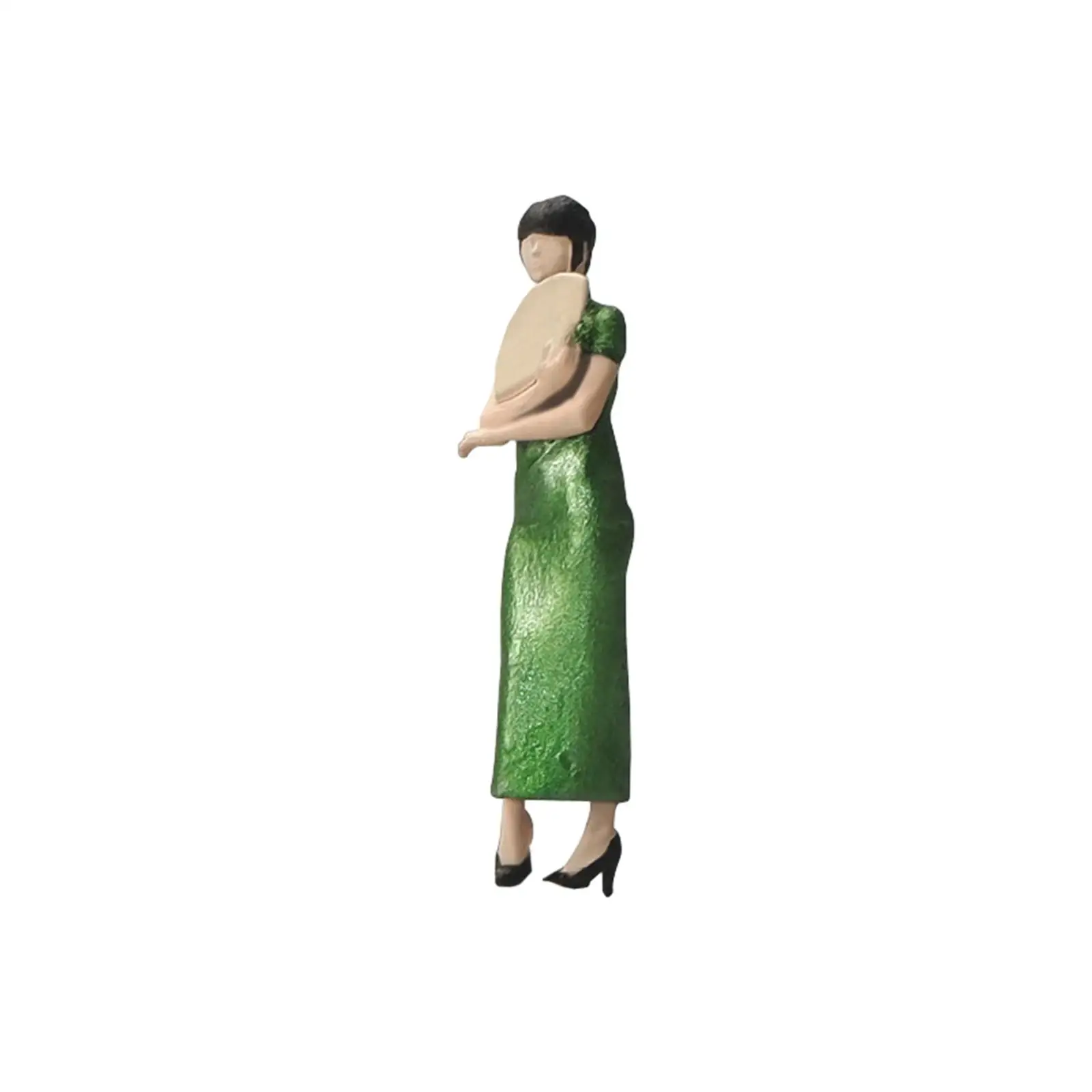 1/64 Scale People Figure Cheongsam Girl Resie for Micro Landscapes Dollhouse