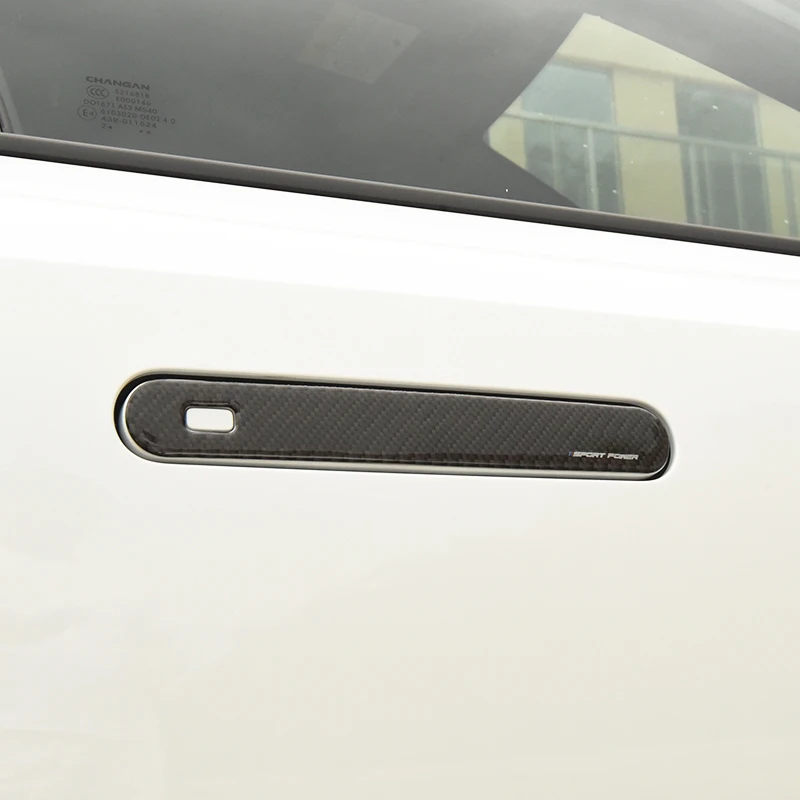 

4 шт., защитная наклейка на дверную ручку, из углеродного волокна