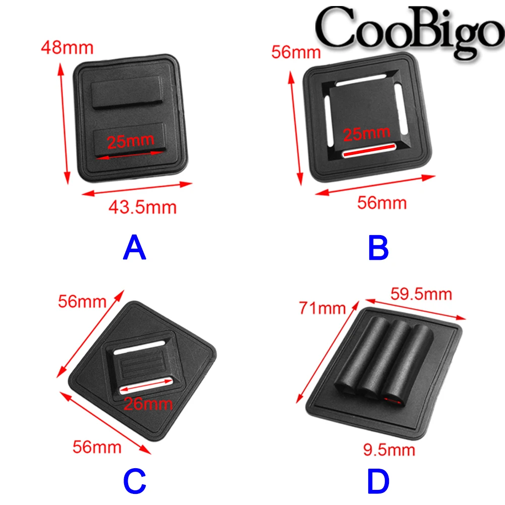 Shoulder Pads Shoulder Strap Pad Patches Rubber Webbing Straps Backpack Bags Garment DIY Crafts Accessories Plastic Black 5pcs
