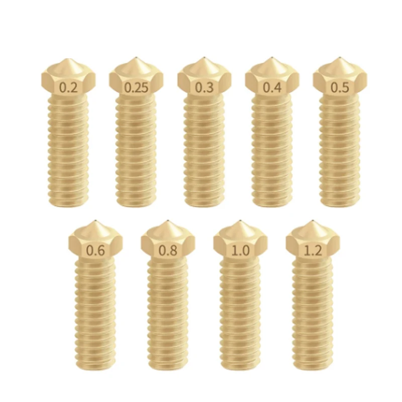 

New Volcano 3D Printer All Metal Brass E3D 3D Lengthen Extruder Nozzle 0.4/0.6/0.8/1.0/1.2mm for 1.75 Filament for Sidewinder X1