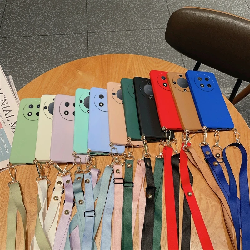 Liquid Silicone Crossbody Lanyard Phone Case with Necklace Strap Cord