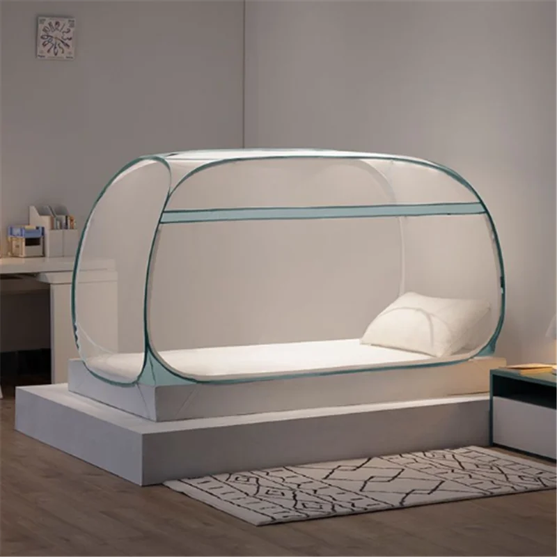 Moustiquaire pour lit superposé à Double fermeture éclair, dortoir d'étudiants, Installation gratuite, moustiquaire pour yourte, porte simple, lit simple 4