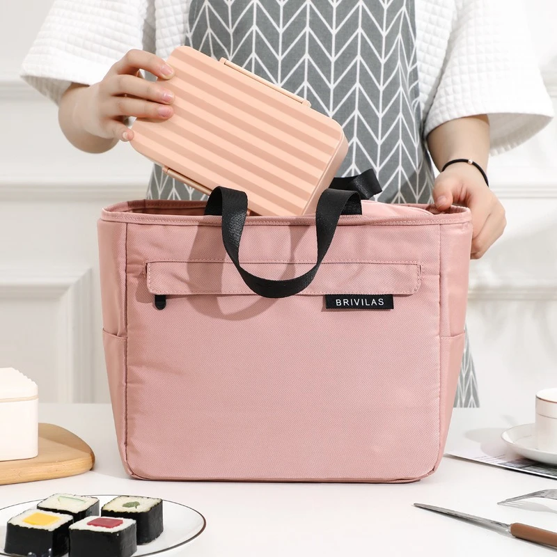 BYMONDY Pink Large Lunch Bag for Women Work Thermal Food Storage Container Outdoor Picnic School Kids Insulated Lunch Box Bag