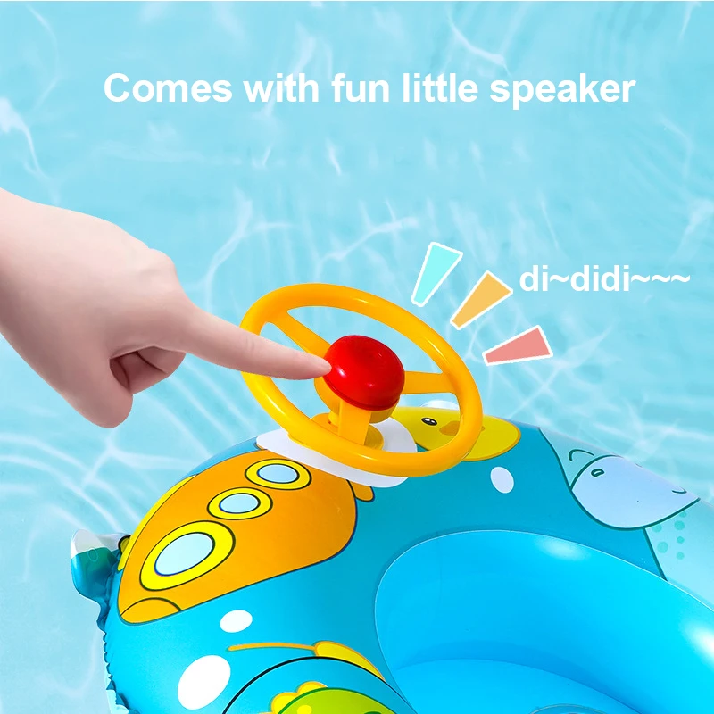 Environment PVC Children Swimming Rings Water Toys Beach Pool Baby Inflatable Swimming Circle with Steering Wheel Water Toys 3