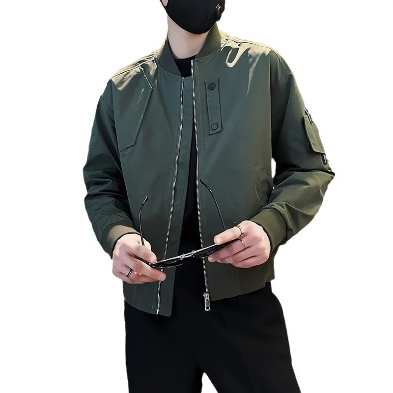 Men's Clothing Windbreaker Men's Jacket Korean Popular Clothes Spring New Work Wear Jacket Fashion Casual Baseball Men's Coat