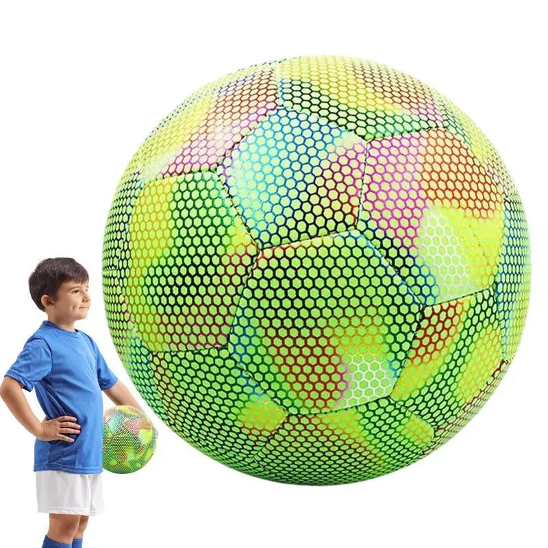 

Fluorescent Luminous Soccer Ball Adult Size 5 Child Glows In Dark Places After Absorbing Light Football