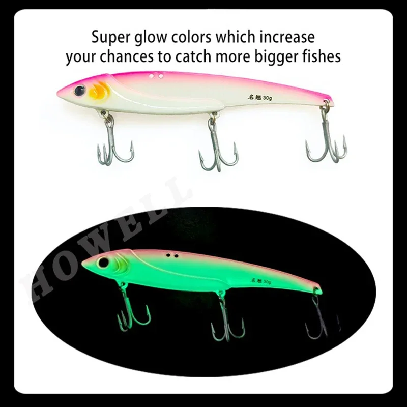Vibration Fishing Lure 30g 100mm Sinking JP Blade VIB Long Cast Treble Hooks Spoon Jigpara Slow Major Craft Fishing Tackle