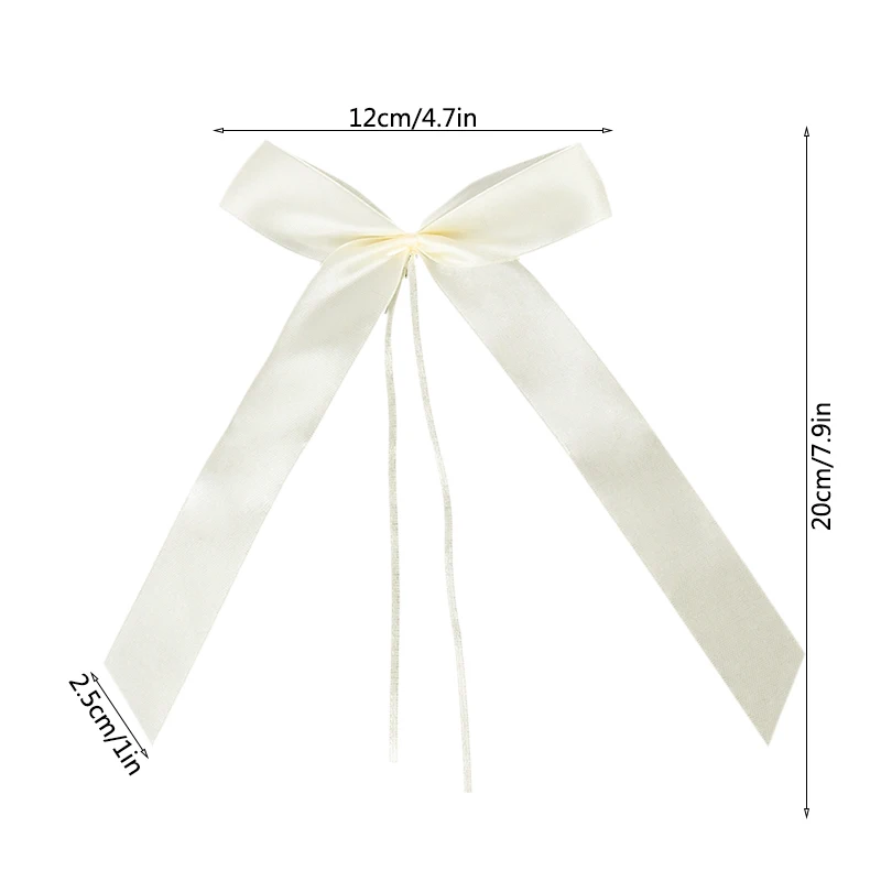 25 Stück weiße Schleife für Hochzeit, Auto, Schleife, DIY, Geschenkpapier, Schleifen, romantische Hochzeit, Geburtstag, Party, Stuhl, Gastgeschenke, Dekorationen – Detail 1