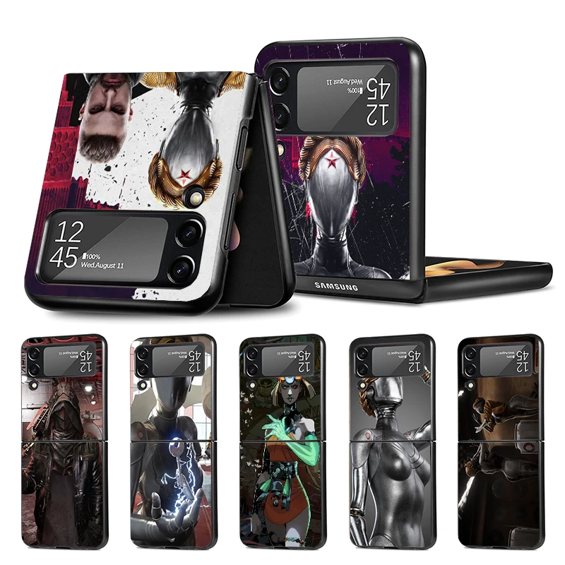 Atomic Heart Z Flip 4 Z Flip 4 Phnoe Case Per Samsung Z Flip 3 5 5G Black Hard Shell Galaxy Zflip3 Zflip4 Zflip5 Cover Unica