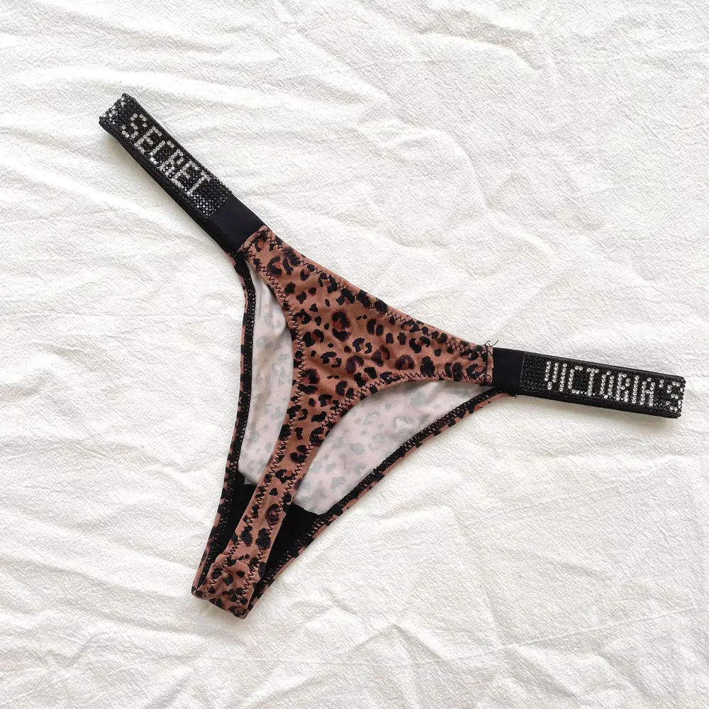 Women Panties Victoria's Secret Sexy Pink Brand Lingerie Female Intimate Underwear Rise Women Panties Bra Rhinestone Letter Comfort Brief
