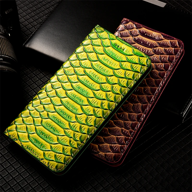 Vintage Python Pattern Leather Phone Case For XiaoMi Mi 8 9 9T SE 10 10i 10s 10T Pro  Lite Ultra Magnetic Flip Wallet Cover