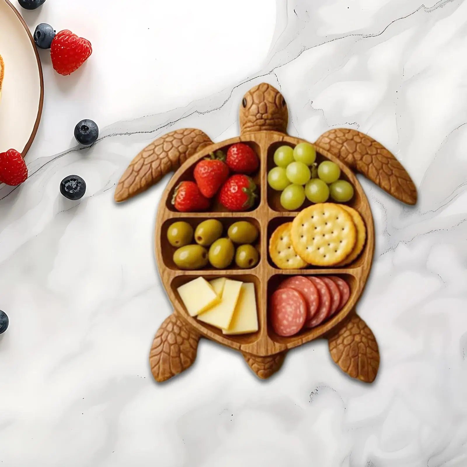 Charcuterie Board Food Tray Unique Organization Turtle Shape Animal Design