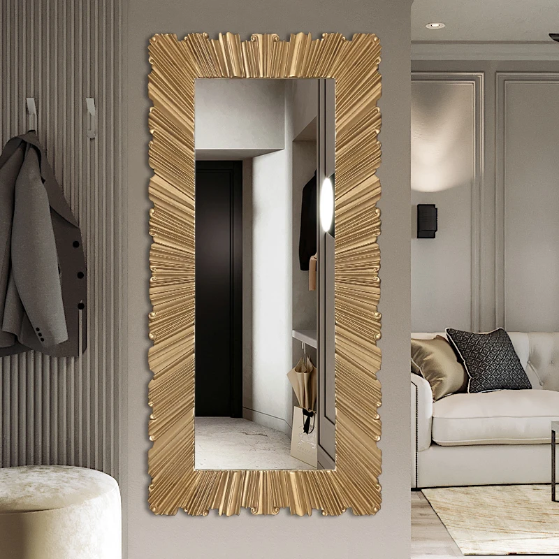 

Роскошные вертикальные Золотые Зеркала для входа в офис, современные минималистичные прямоугольные зеркала, декор комнаты